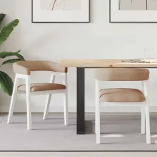   vidaXL Étkező Székek 2 pcs Fehér 54 x 57 x 73 cm Tömör Gumi Fa