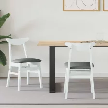   vidaXL Étkező Székek 2 pcs Fehér 42 x 47.5 x 81 cm Tömör Gumi Fa