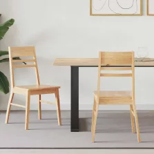   vidaXL Étkező Székek 2 pcs Természetes 43 x 54 x 89 cm Tömör Gumi Fa