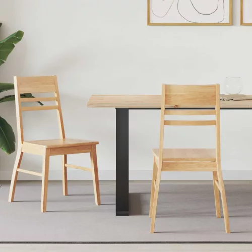 vidaXL Étkező Székek 2 pcs Természetes 43 x 54 x 89 cm Tömör Gumi Fa