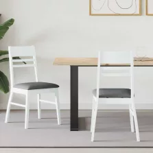   vidaXL Étkező Székek 2 pcs Fehér 43 x 54 x 89 cm Tömör Gumi Fa