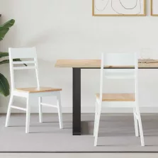   vidaXL Étkező Székek 2 pcs Fehér 43 x 54 x 89 cm Tömör Gumi Fa