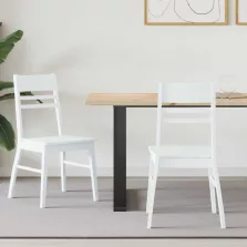   vidaXL Étkező Székek 2 pcs Fehér 43 x 54 x 89 cm Tömör Gumi Fa