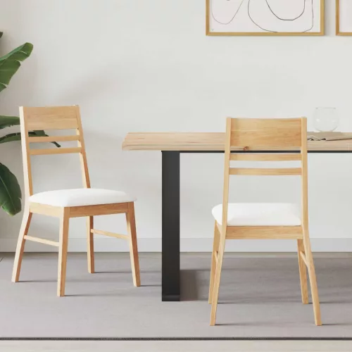 vidaXL Étkező Székek 2 pcs Természetes 43 x 54 x 89 cm Tömör Gumi Fa