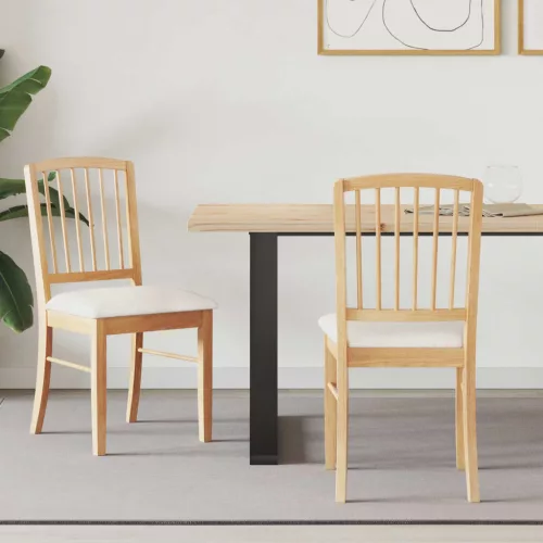 vidaXL Étkező Székek 2 pcs Természetes 50 x 52,5 x 91 cm Tömör Gumi Fa