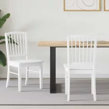   vidaXL Étkező Székek 2 pcs Fehér 50 x 52,5 x 91 cm Tömör Gumi Fa