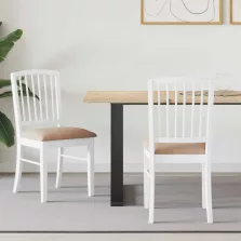   vidaXL Étkező Székek 2 pcs Fehér 50 x 52,5 x 91 cm Tömör Gumi Fa