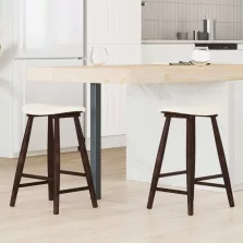   vidaXL Étkező Székek 2 pcs Világos Barna 46 x 37 x 63 cm Tömör Gumi Fa