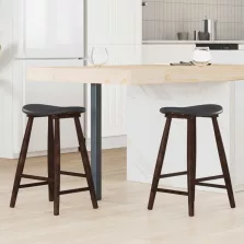   vidaXL Étkező Székek 2 pcs Világos Barna 46 x 37 x 63 cm Tömör Gumi Fa