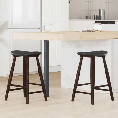 vidaXL Étkező Székek 2 pcs Világos Barna 46 x 37 x 63 cm Tömör Gumi Fa