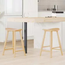   vidaXL Étkező Székek 2 pcs Természetes 46 x 37 x 63 cm Tömör Gumi Fa