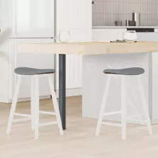   vidaXL Étkező Székek 2 pcs Fehér 46 x 37 x 63 cm Tömör Gumi Fa