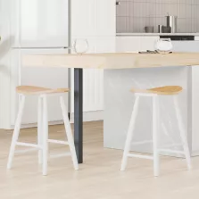   vidaXL Étkező Székek 2 pcs Fehér 46 x 37 x 63 cm Tömör Gumi Fa