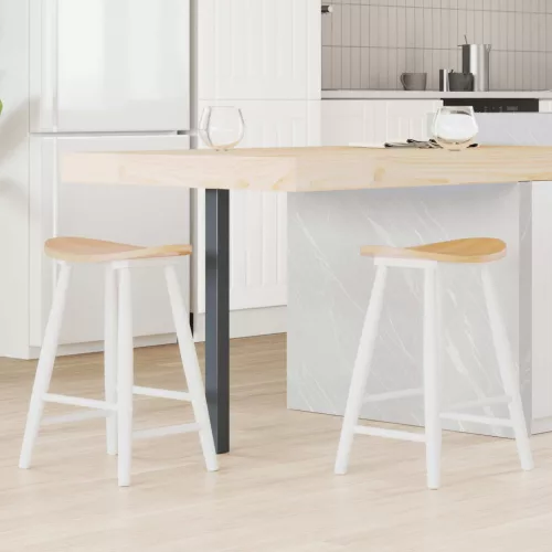 vidaXL Étkező Székek 2 pcs Fehér 46 x 37 x 63 cm Tömör Gumi Fa