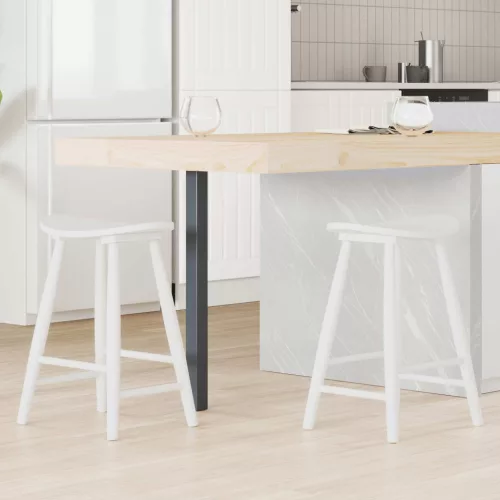 vidaXL Étkező Székek 2 pcs Fehér 46 x 37 x 63 cm Tömör Gumi Fa