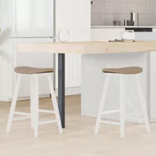   vidaXL Étkező Székek 2 pcs Fehér 46 x 37 x 63 cm Tömör Gumi Fa