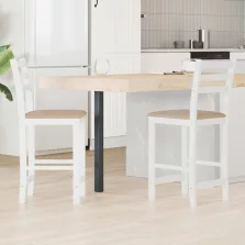   vidaXL Étkező Székek 2 pcs Fehér 40 x 47,5 x 99,5 cm Tömör Gumi Fa
