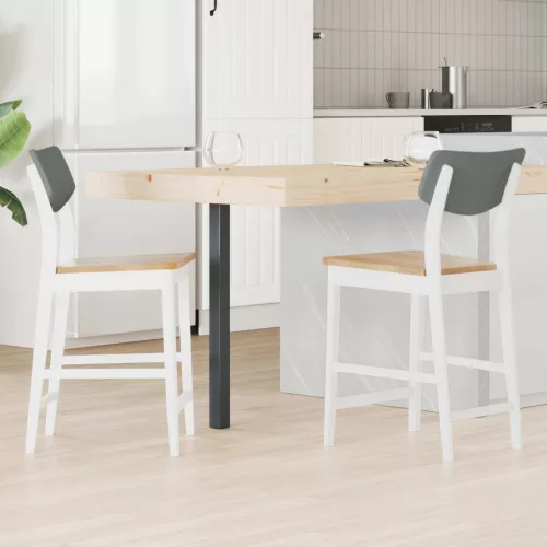 vidaXL Étkező Székek 2 pcs Fehér 48 x 49 x 95 cm Tömör Gumi Fa