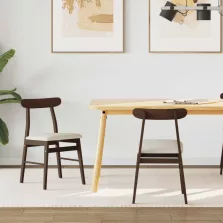   vidaXL Étkezőszék 2 pcs Sötétbarna, Világos Tömör Gumi Fa