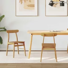   vidaXL Étkezőszék 2 pcs Természetes 43 x 44,5 x 77 cm Tömör Gumi Fa