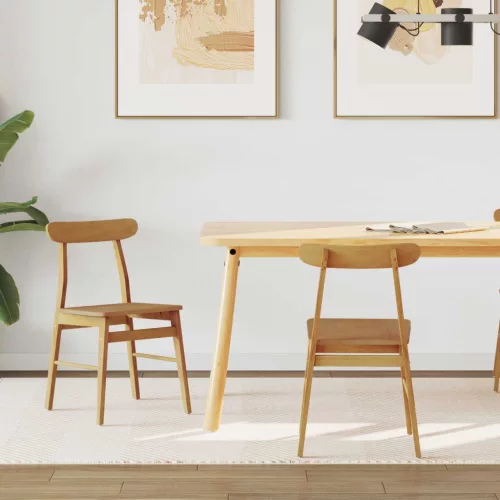 vidaXL Étkezőszék 2 pcs Természetes 43 x 44,5 x 77 cm Tömör Gumi Fa