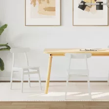   vidaXL Étkezőszék 2 pcs Fehér 43 x 44,5 x 77 cm Tömör Gumi Fa