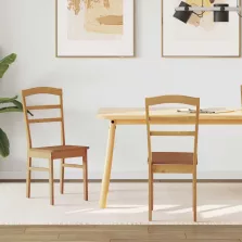 vidaXL Étkezőszék 2 pcs Természetes Tömör Gumi Fa