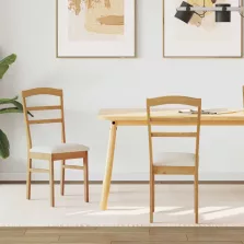   vidaXL Étkezőszék 2 pcs Természetes és világos Tömör Gumi Fa