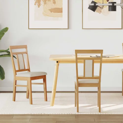 vidaXL Étkezőszék 2 pcs Természetes és világos Tömör Gumi Fa