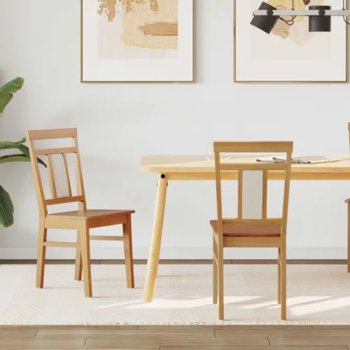 vidaXL Étkezőszék 2 pcs Természetes Tömör Gumi Fa