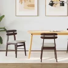   vidaXL Étkezőszék 2 pcs Világosbarna és világos Tömör Gumi Fa