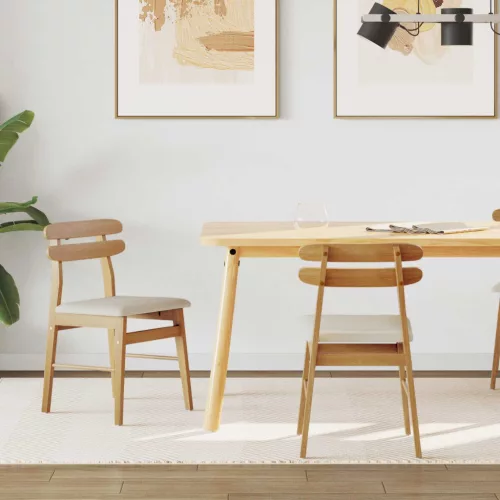 vidaXL Étkezőszék 2 pcs Természetes és világos Tömör Gumi Fa