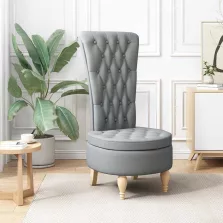   vidaXL Papucs fotel Világosszürke 56,5 x 70 x 110 cm szövet