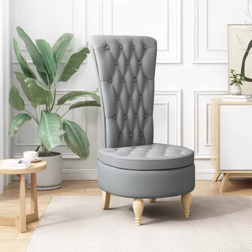 vidaXL Papucs fotel Világosszürke 56,5 x 70 x 110 cm szövet