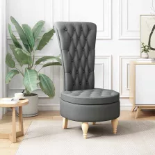   vidaXL Papucs fotel Sötétszürke 56,5 x 70 x 110 cm szövet