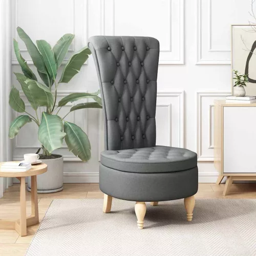 vidaXL Papucs fotel Sötétszürke 56,5 x 70 x 110 cm szövet