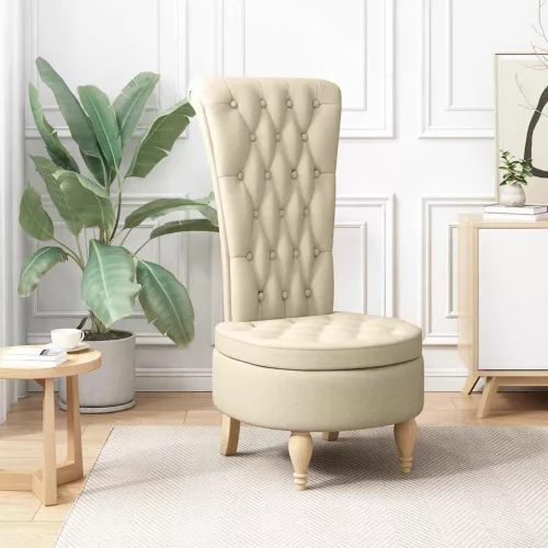 vidaXL Papucs fotel Krém 56,5 x 70 x 110 cm szövet