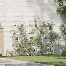 vidaXL Kerti Kerítés 3 pcs Fekete 112 x 40 cm Acél