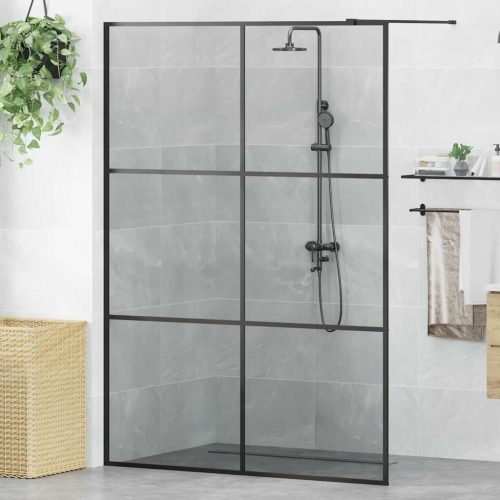 vidaXL Walk-in zuhanyfal Fekete 140 x 195 cm edzett üveg