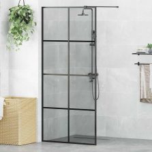 vidaXL Walk-in zuhanyfal Fekete 90 x 195 cm edzett üveg