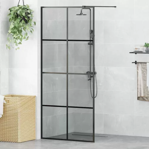vidaXL Walk-in zuhanyfal Fekete 90 x 195 cm edzett üveg