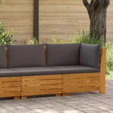   vidaXL Kerti lounge szett párnával 2 Darab Barna Tömör Akácfa