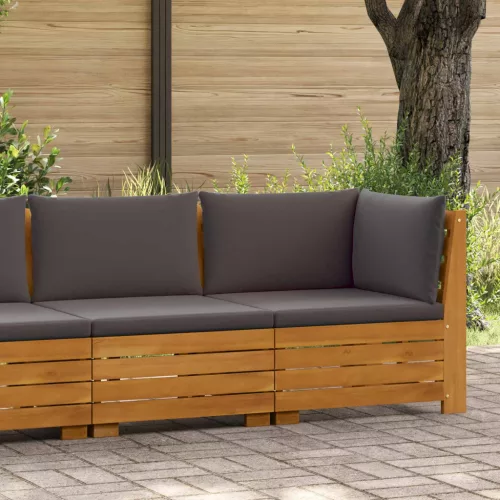 vidaXL Kerti lounge szett párnával 2 Darab Barna Tömör Akácfa