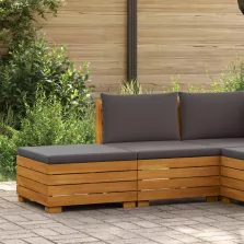   vidaXL Kerti lounge szett párnával 2 Darab Barna Tömör Akácfa