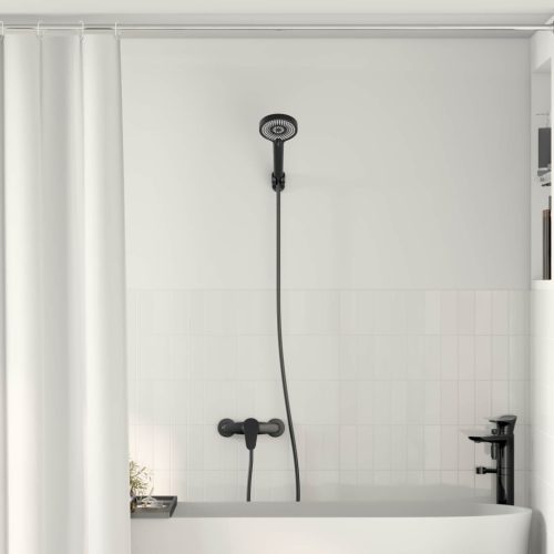 vidaXL Zuhanyfej Készlet Fekete G 1 / 2 hüvelyk