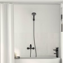 vidaXL Zuhanyfej Készlet Fekete G 1 / 2 hüvelyk