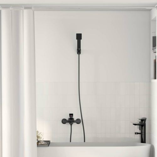 vidaXL Zuhanyfej Készlet Fekete G 1 / 2 hüvelyk