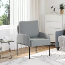 vidaXL Kanapék párnával 55cm Világosszürke Furnér