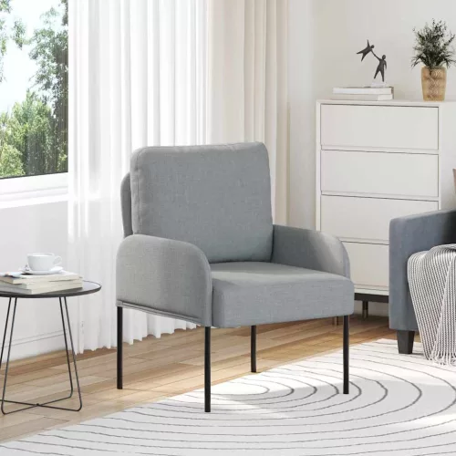 vidaXL Kanapék párnával 55cm Világosszürke Furnér