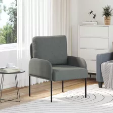 vidaXL Kanapék párnával 55cm Sötétszürke Furnér